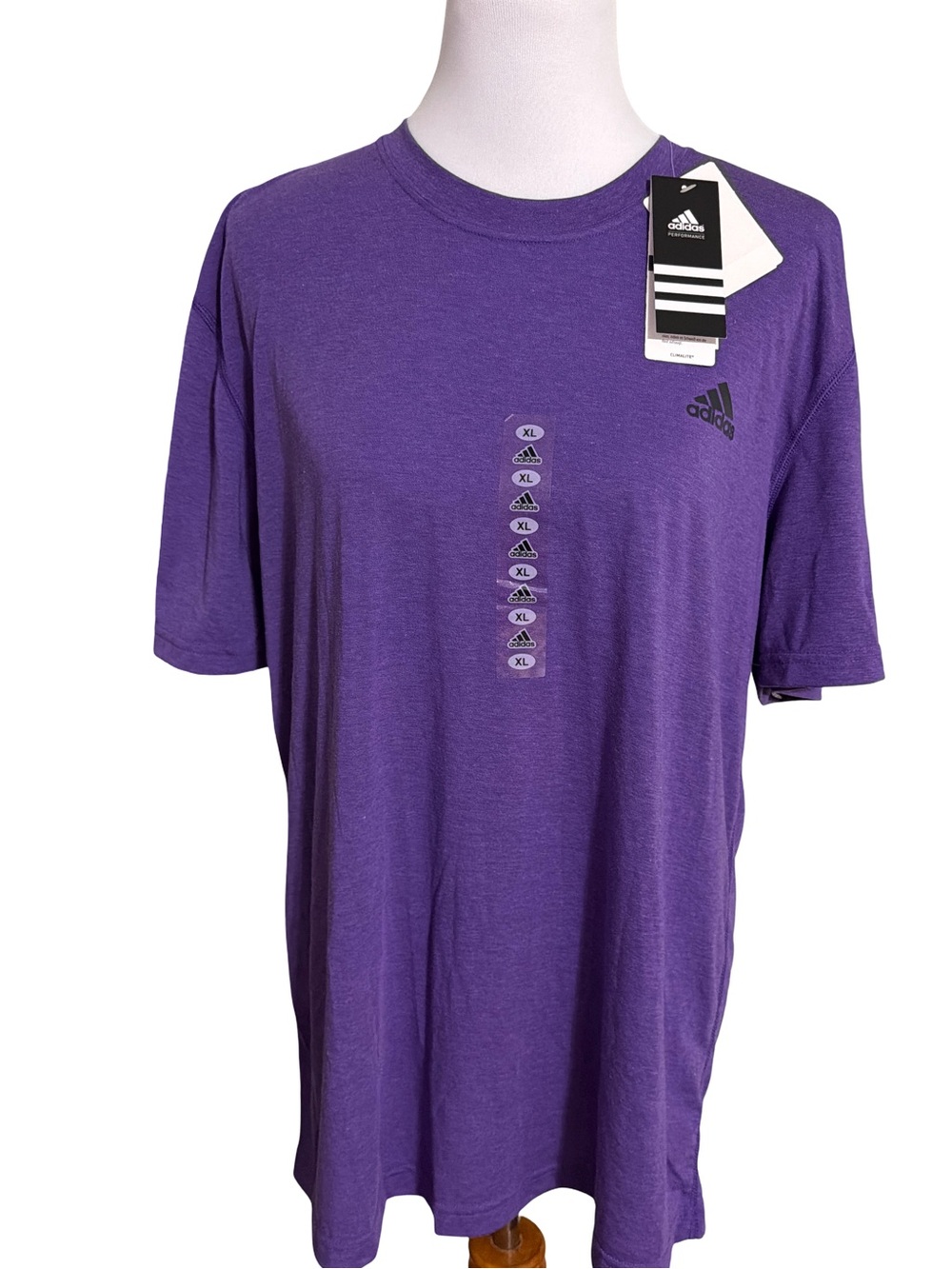adidas Men’s Purple Crew Neck Athletic Tee